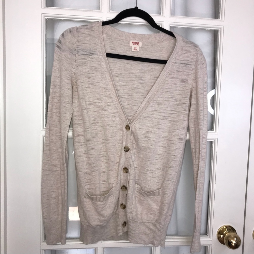 Massimo Supply Co Cardigan Beige Size Small Button Up Patch Pockets Size Small
